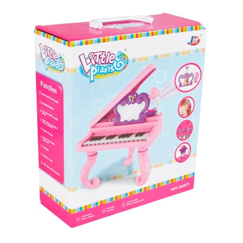 2-in-1 Piano Set Piano and Dressing Table with Mirror - Pink