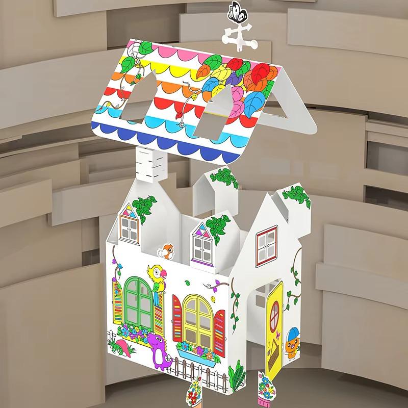 مجموعة تلوين الورق المقوى ثلاثي الأبعاد بتصميم الفيلا