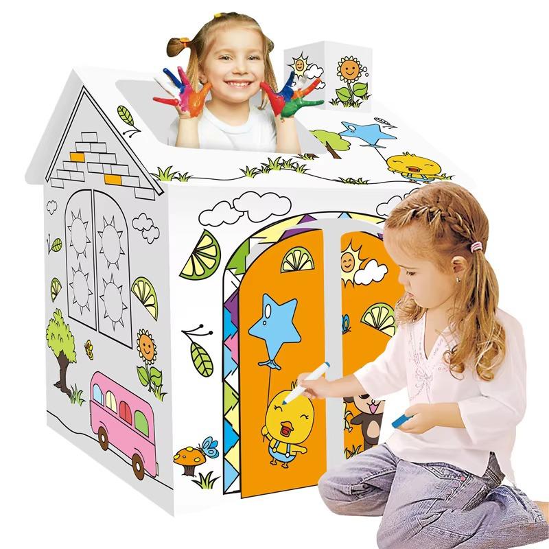 Coloring Cardboard 3D Doodle - Happy House
