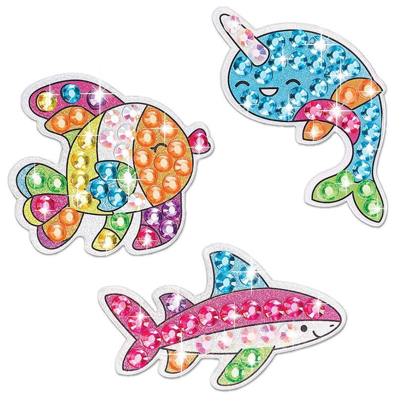 مجموعة تصميم ملصقات المخلوقات البحرية