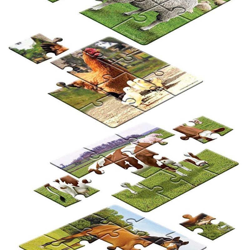 Frank at The Farm Pack of 4 Puzzles - 36pcs
