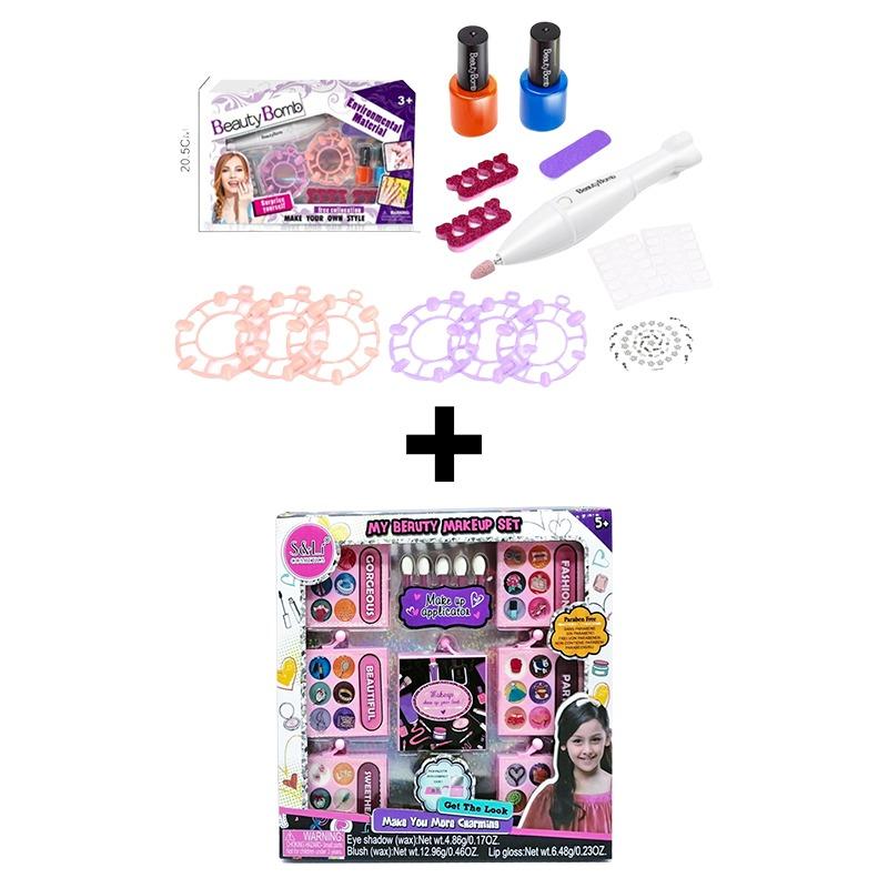 Buy 1 Get 1 Free 3D Nail Art Cosmetics Set + Beauty Makeup Set
