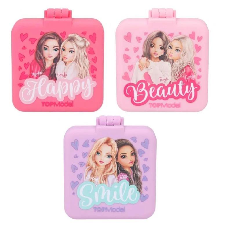 TopModel Folding Hairbrush with Mirror Multicolors