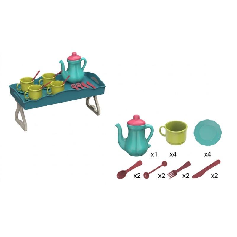 Kids Tea Meal Cart Fun Pretend Play Serving Set