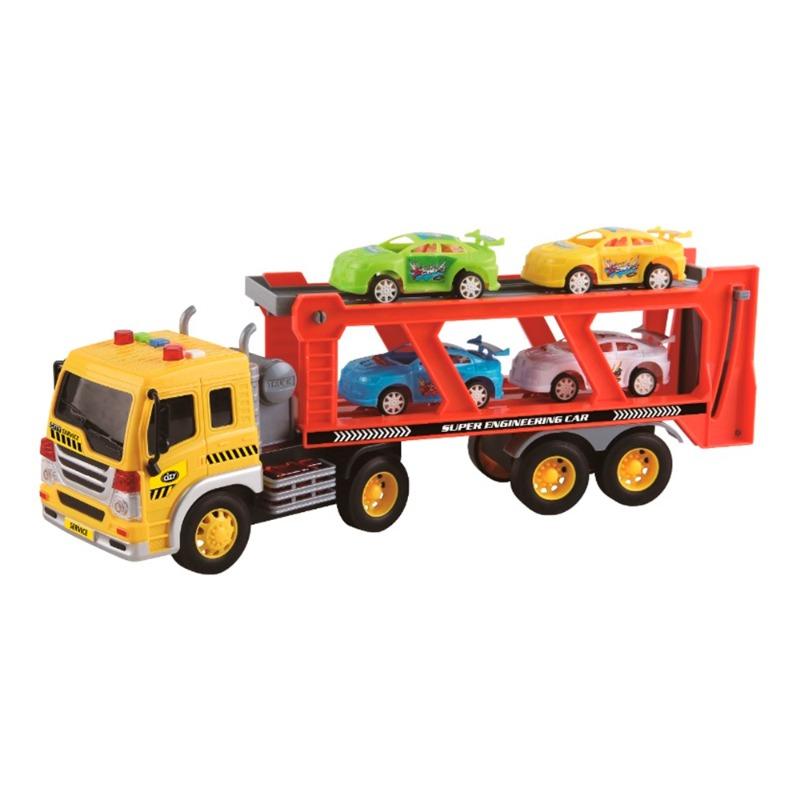 Wenyi Bruder Friction Auto-Transport Trailer Truck