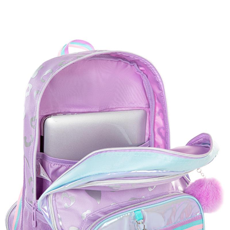 Eazy Kids 4-wheel Trolley 17" School Bag Set of 3 - Love Purple