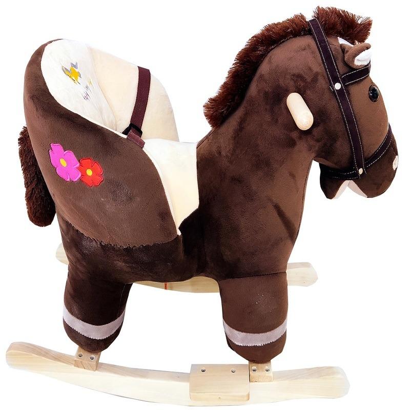 Wooden Rocking Horse With Seat - Brown