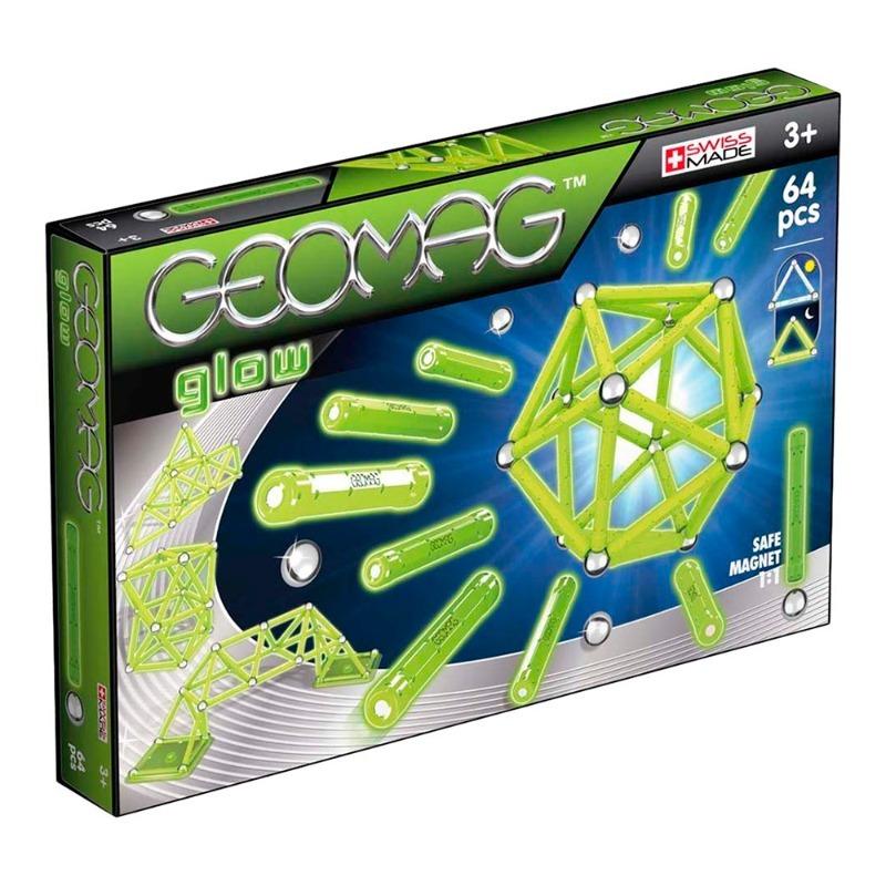 Glowy Build (Geomag Glow Magnetic Construction Set + Wheat Straw Puzzle DIY)