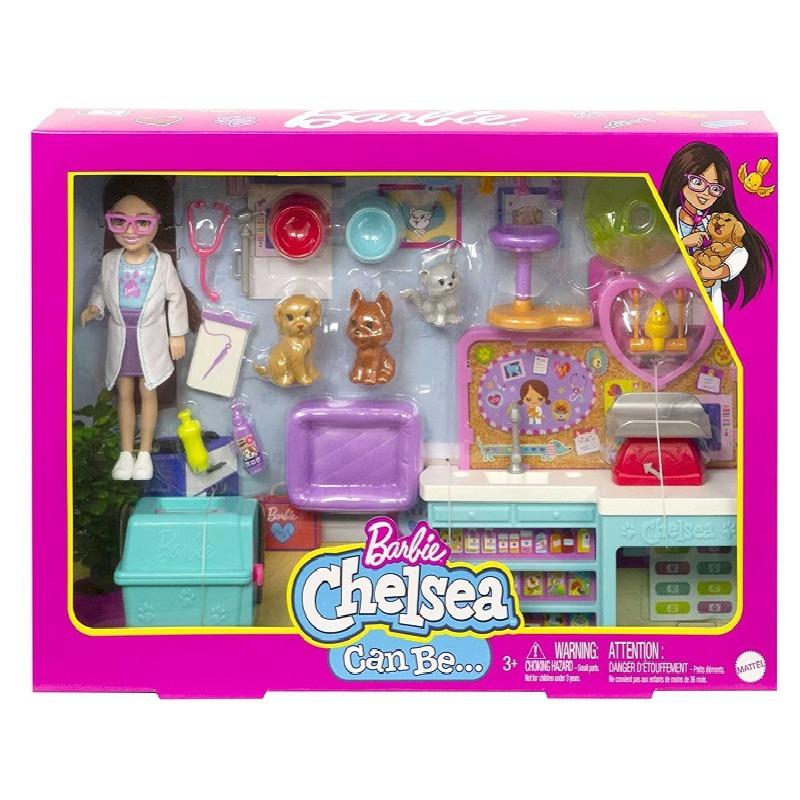 Barbie Chelsea Vet Doll 18 pcs