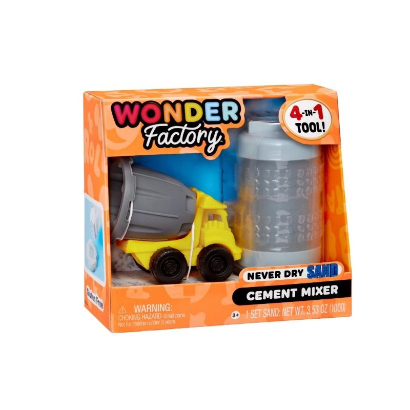 Wonder Factory Never Dry Sand 4 In 1 Construction Trucks