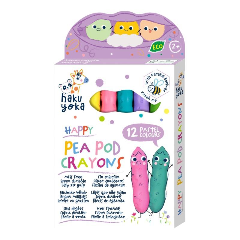 Happy Pea Pod Crayons -12 Pastel Colours