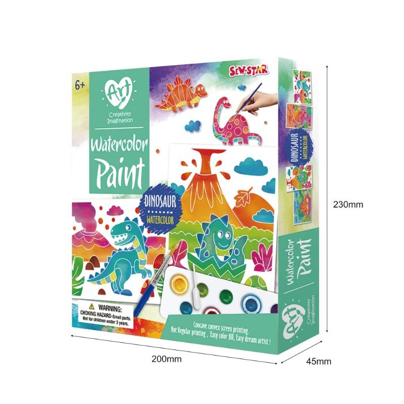 Sew Star Water Color Painting-Dino