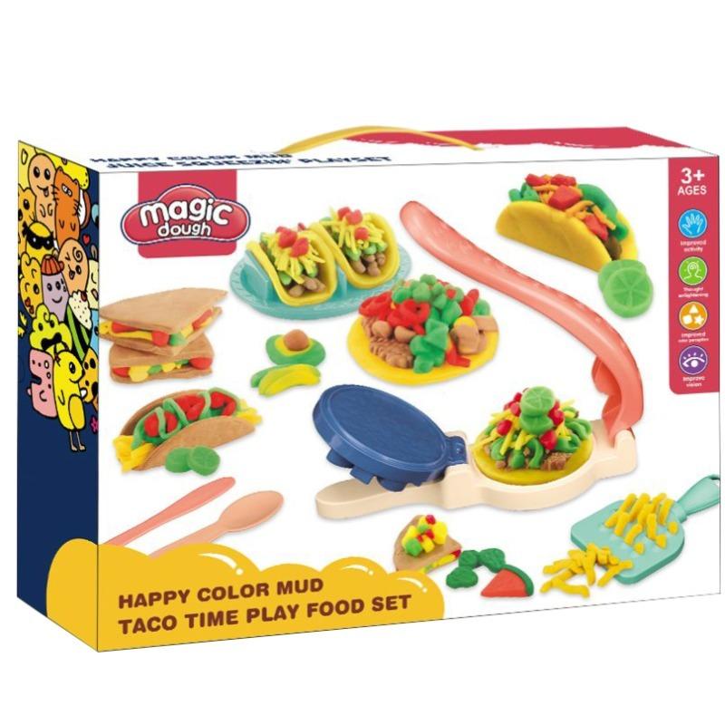 Magic Dough Colored Mud Taco Set + Barbecue Bag Set Bundle