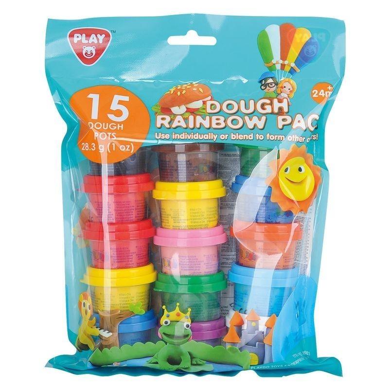 بلاي جو - مجموعة صلصال بلاي جو رينبو متعدد الالوان 15 قطعة