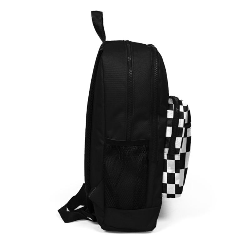 Coral High Kids School Bag - Black with Checkerboard Pattern - With USB Port
