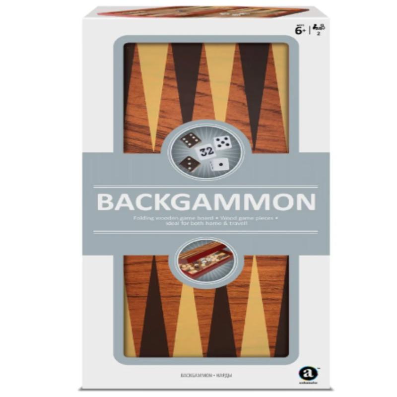 Merchant Ambassador Folding Wood Backgammon Set