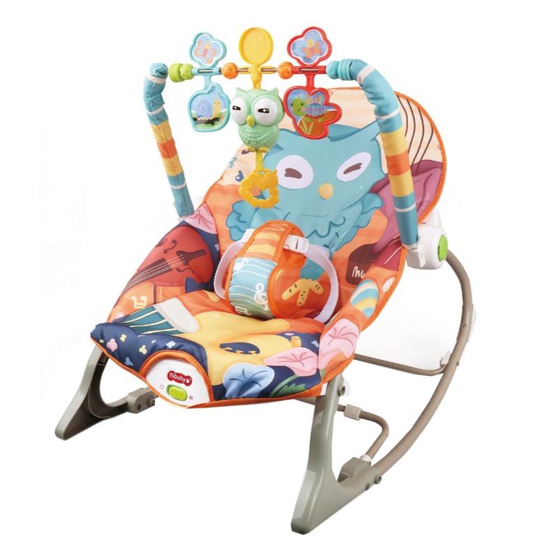 تي بيبي - كرسي هزاز للأطفال مزود بالموسيقى برسومات البومة