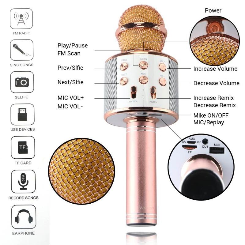 Wireless Bluetooth Karaoke Microphone
