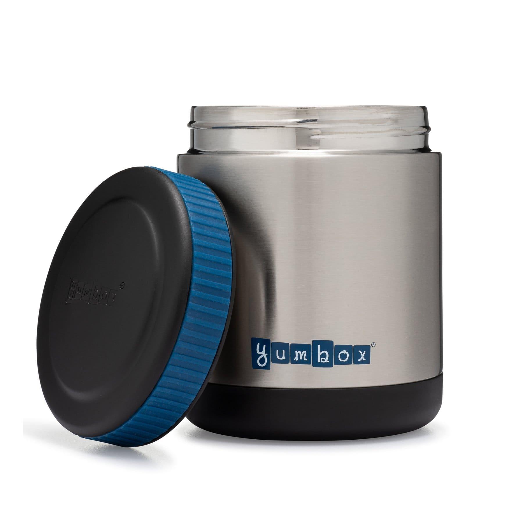 يم بوكس - جار طعام حراري مع ملعقة وشريط سيليكون - أسود