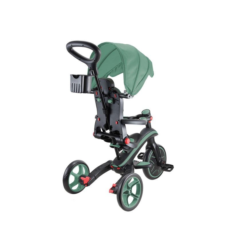Globber Foldable Explorer Trike 4-in-1 Convertible Kids Tricycle Olive Green
