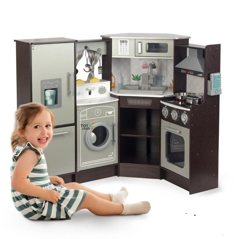 Kidland Big Wooden Kitchen Playset For Kids