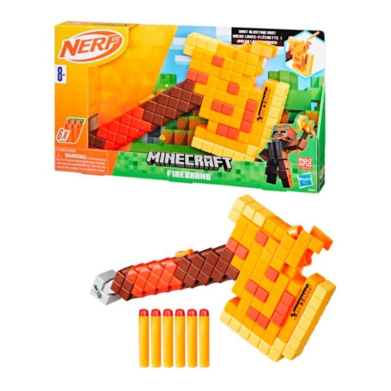 Nerf Minecraft Firebrand Dart Axe with 6 Foam Darts