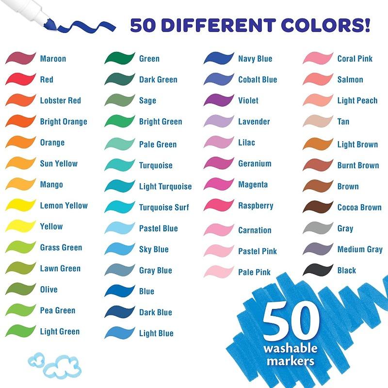 Crayola Washable Felt-Tip Markers -50 Colour