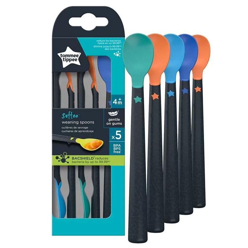 Tommee Tippee Softee Weaning Spoons +4m - 5 Pcs