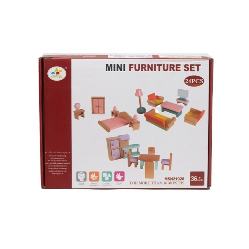 Youlebi Wooden Tiny Furniture Pretend Toys For Kids