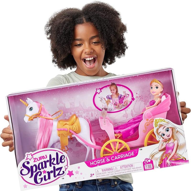Sparkle Girlz Princess Doll with Horse And Carriage