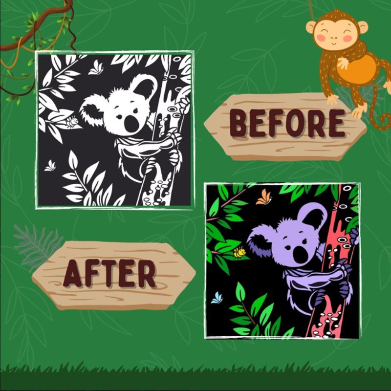 Pep Play Wildlife Themed Plush Coloring Cards