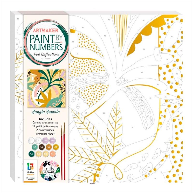 Hinkler Paint by Numbers Foil Reflections Jungle Jumble
