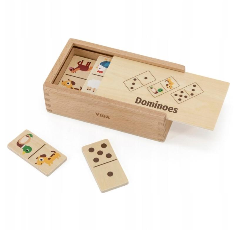 فيجا - لعبة دومينو خشبية 2 في 1 حيوانات وأرقام