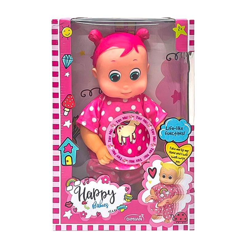 Dimian Happy Babies Walking Doll 35cm - Pink Hair