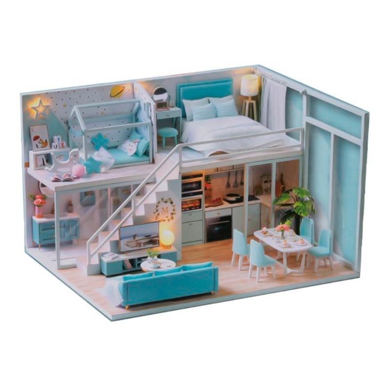 Loft Apartment Luminous Wooden House - Blue