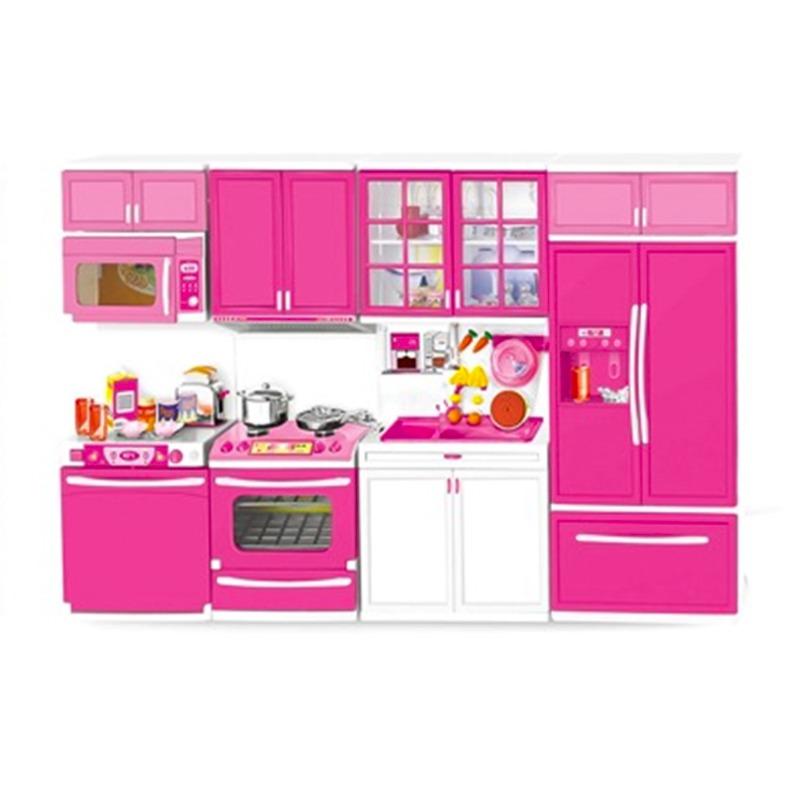 مجموعة أدوات المطبخ مع دمية - لون وردي