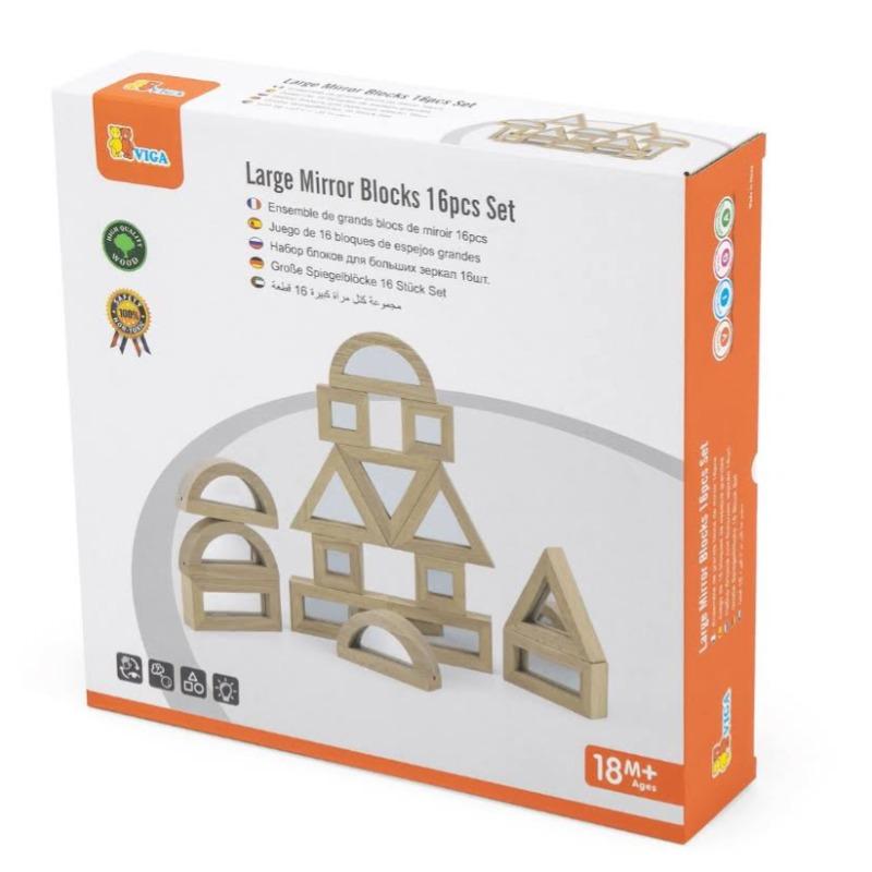 VIGA Large Mirror Blocks 16pcs Set