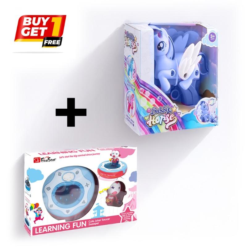 Bundle Five Star Space Flying Saucer Sweeper + Unicorn Bubble Gun