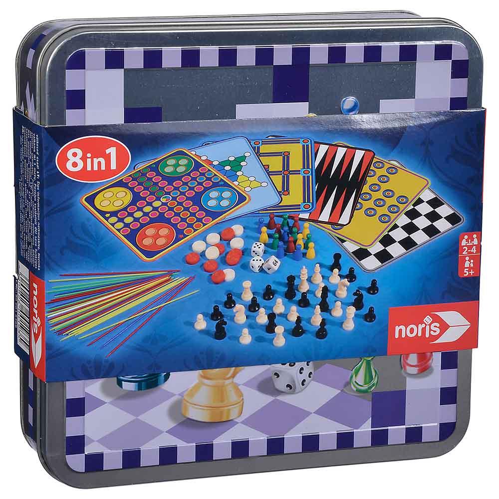 Classical 8 in 1 Board Games in Metal Box