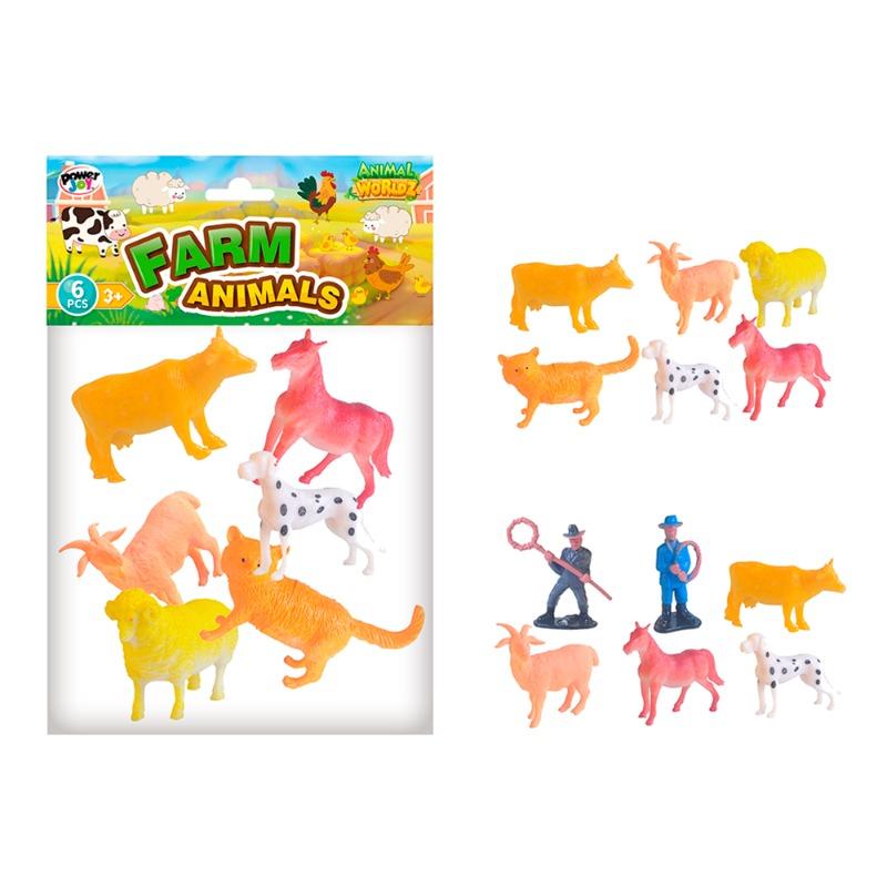 PowerJoy Farm Animals 4 Inch 6 Piece Set