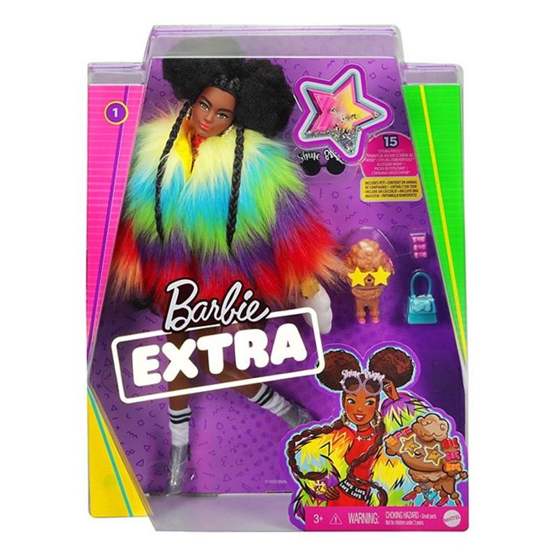 Barbie Fashionistas Extra Doll With Rainbow Coat