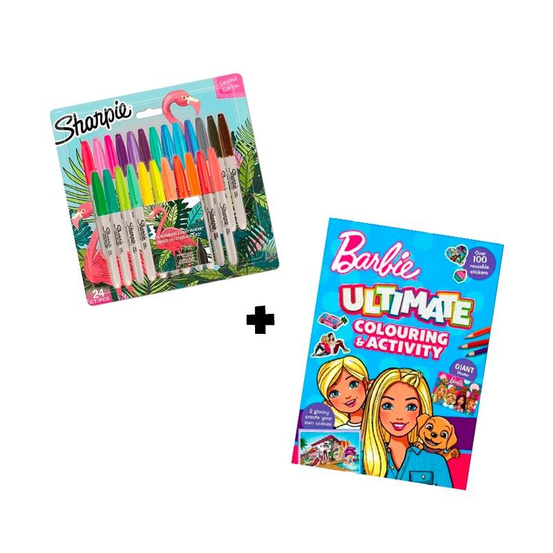 Sharpie Markers + Barbie Coloring Book
