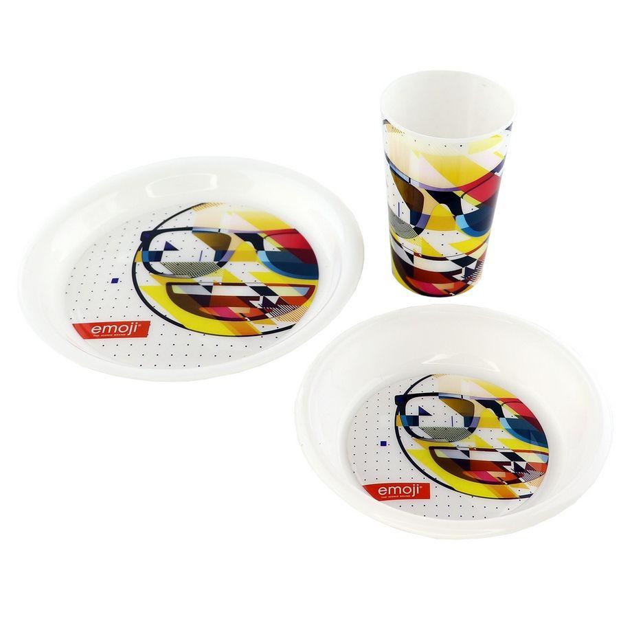 Emoji Plastic Breakfast Set - 3 Pcs