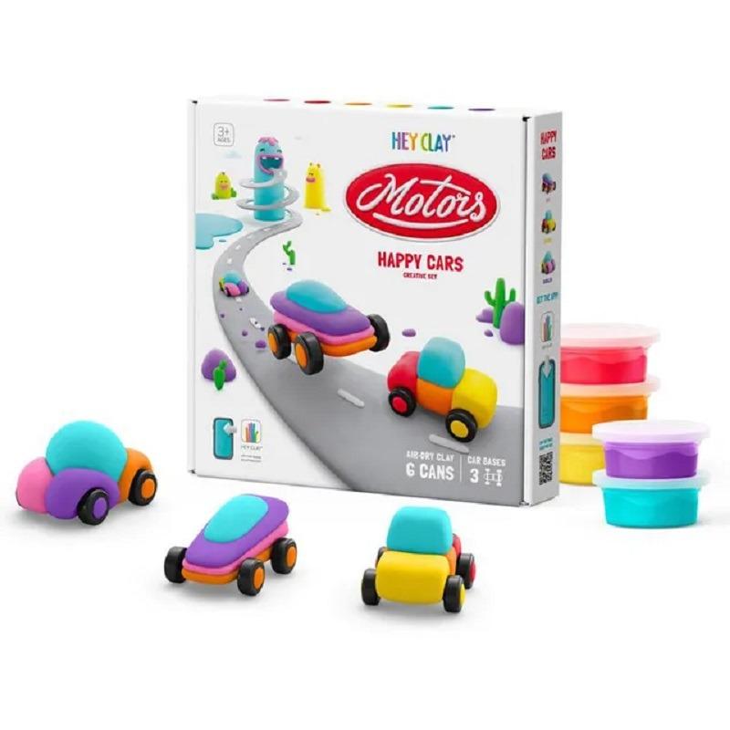 Hey Clay Happy Cars Set Air Dry Clay Kit - 6pcs