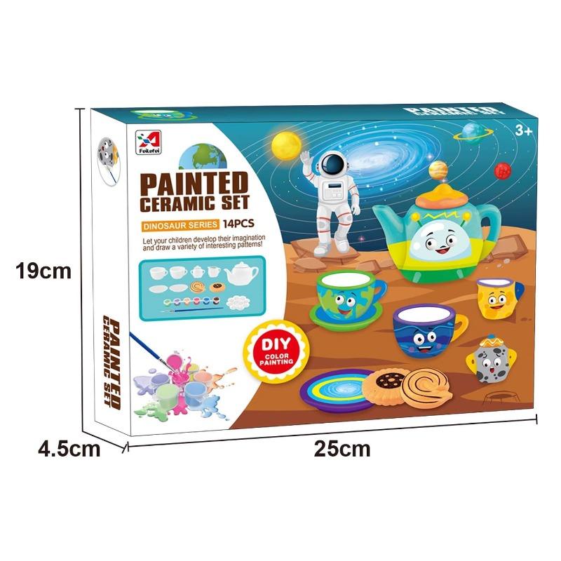 DIY Color Painting Space Tea Set