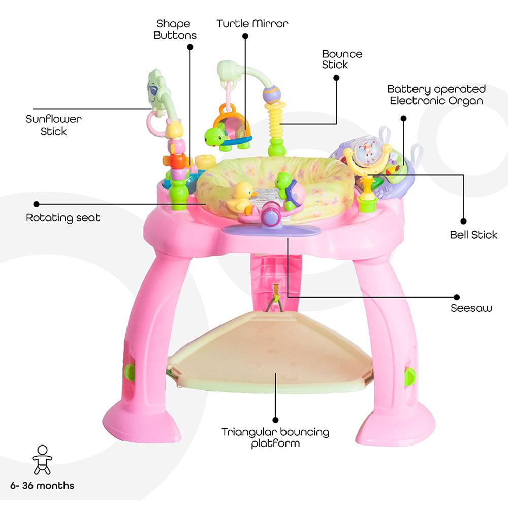 Moon Baby Jumper Activity Center With Adjustable Seat - Pink