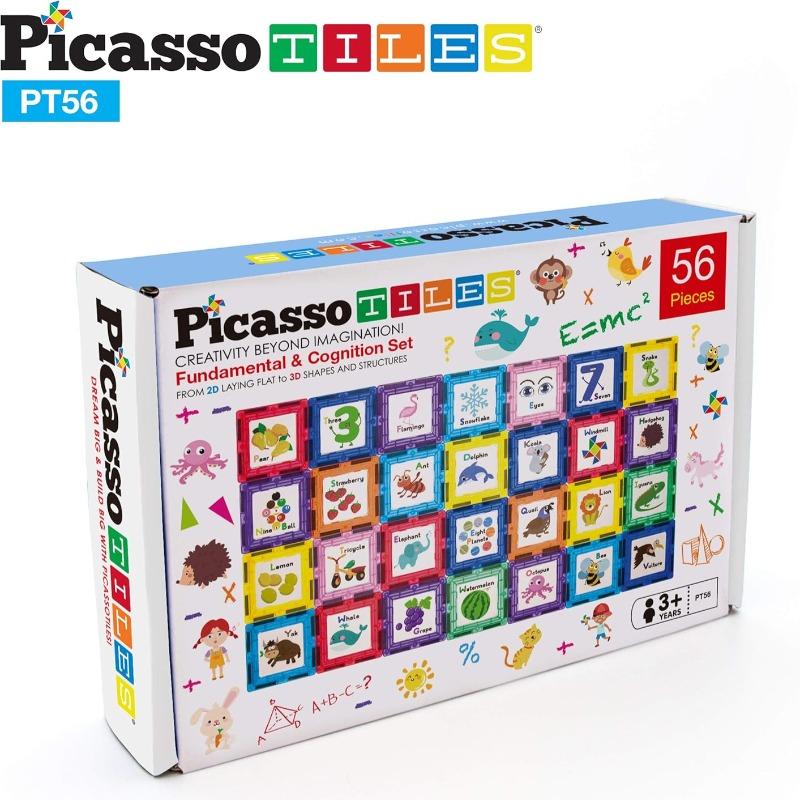 مجموعة البلاط المغناطيسي مع التروس الإبداعية ٥٦ قطعة