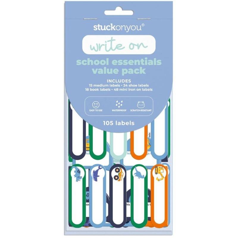 Stuck On You School Essentials Value Pack Revs And Roars 105 Label Blue