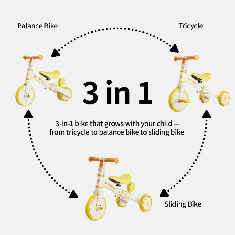 3-in-1 Toddler Tricycle & Balance Bike – Safe Growth Ride
