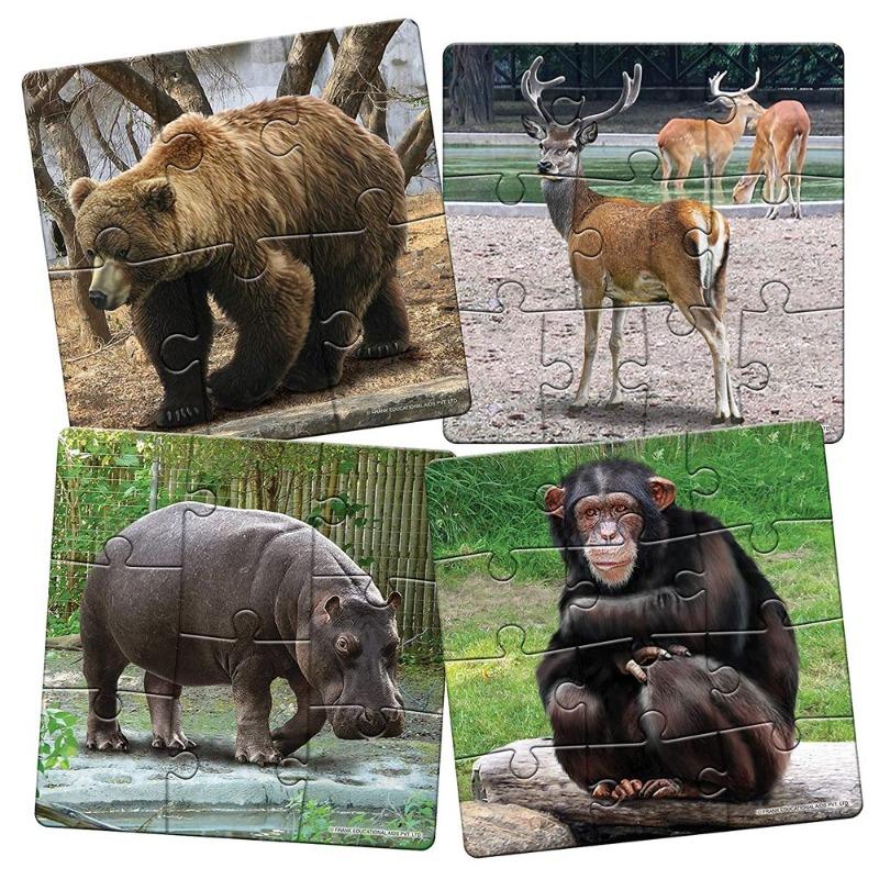 Frank In The Zoo Pack of 4 Puzzles - 36pcs